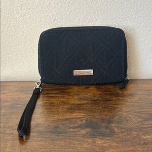 Vera Bradley Black Quilted Wristlet Wallet